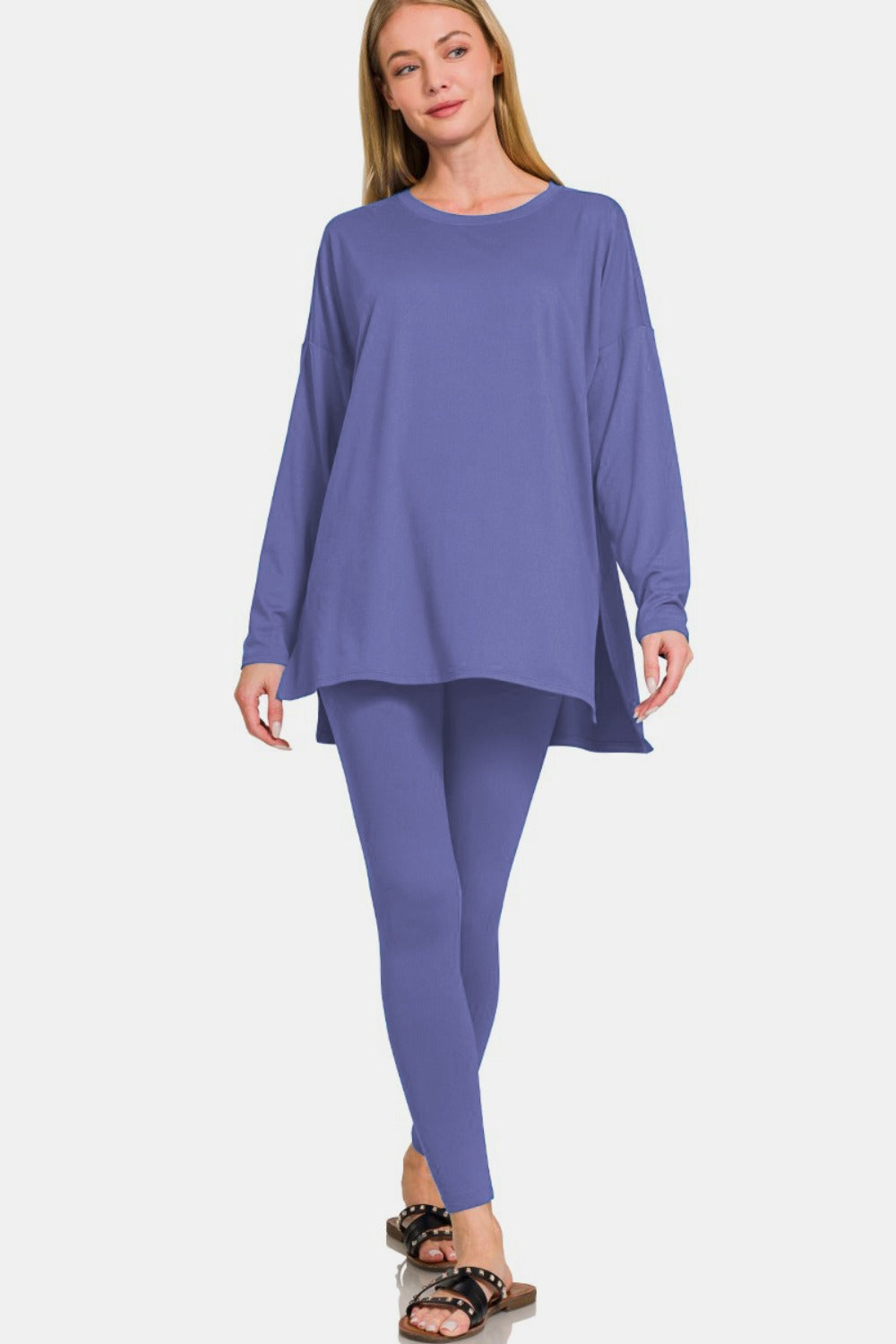 Zenana Microfiber Top and Leggings Lounge Set - JH2 DESIGNS