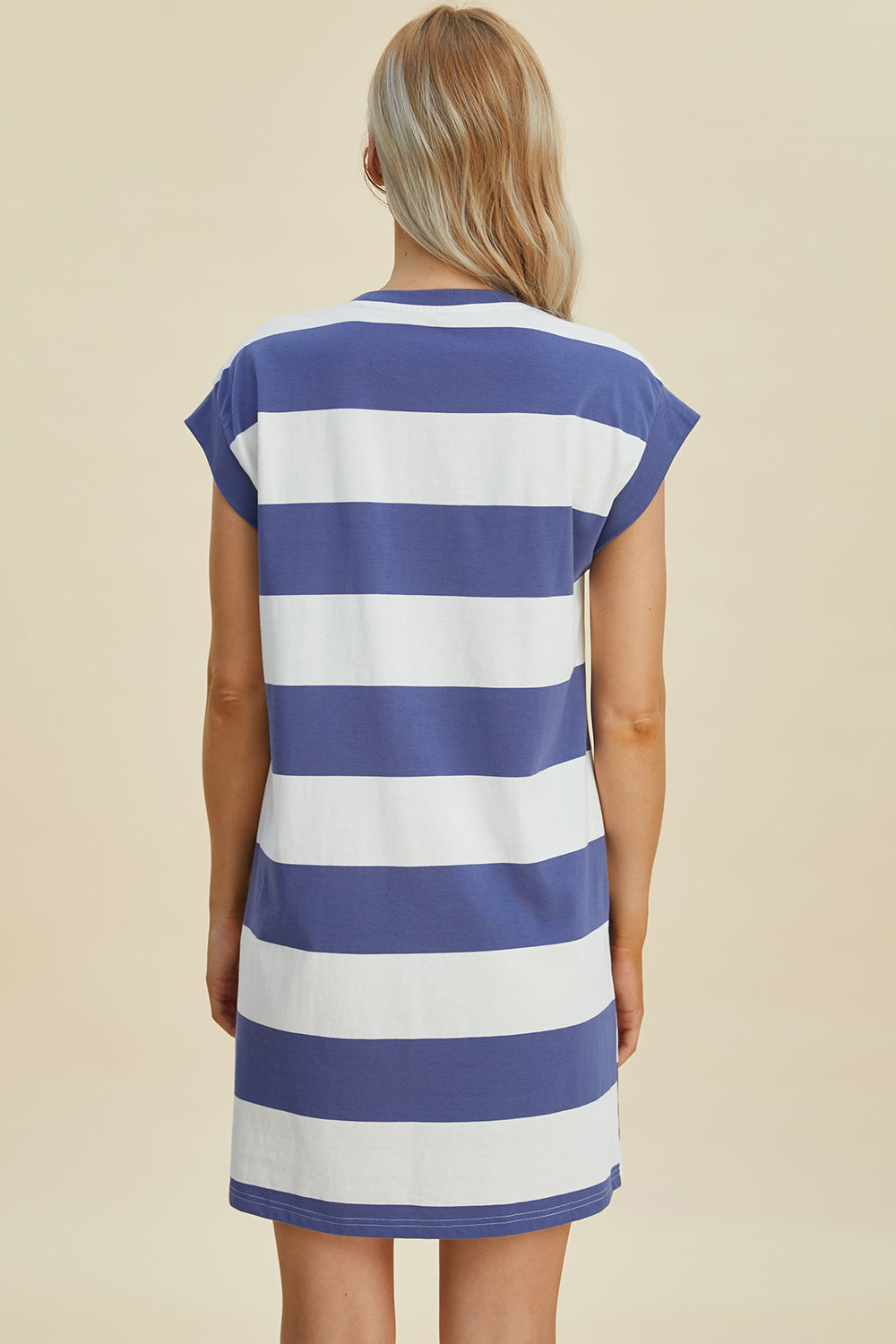 Basic Bae Striped Round Mini Dress