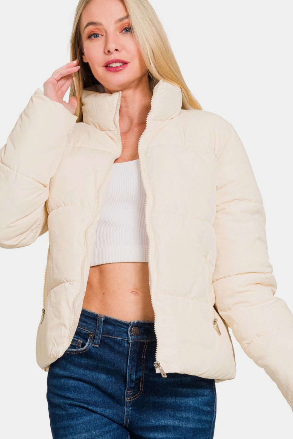Zenana Turtleneck Puffer Jacket - JH2 DESIGNS