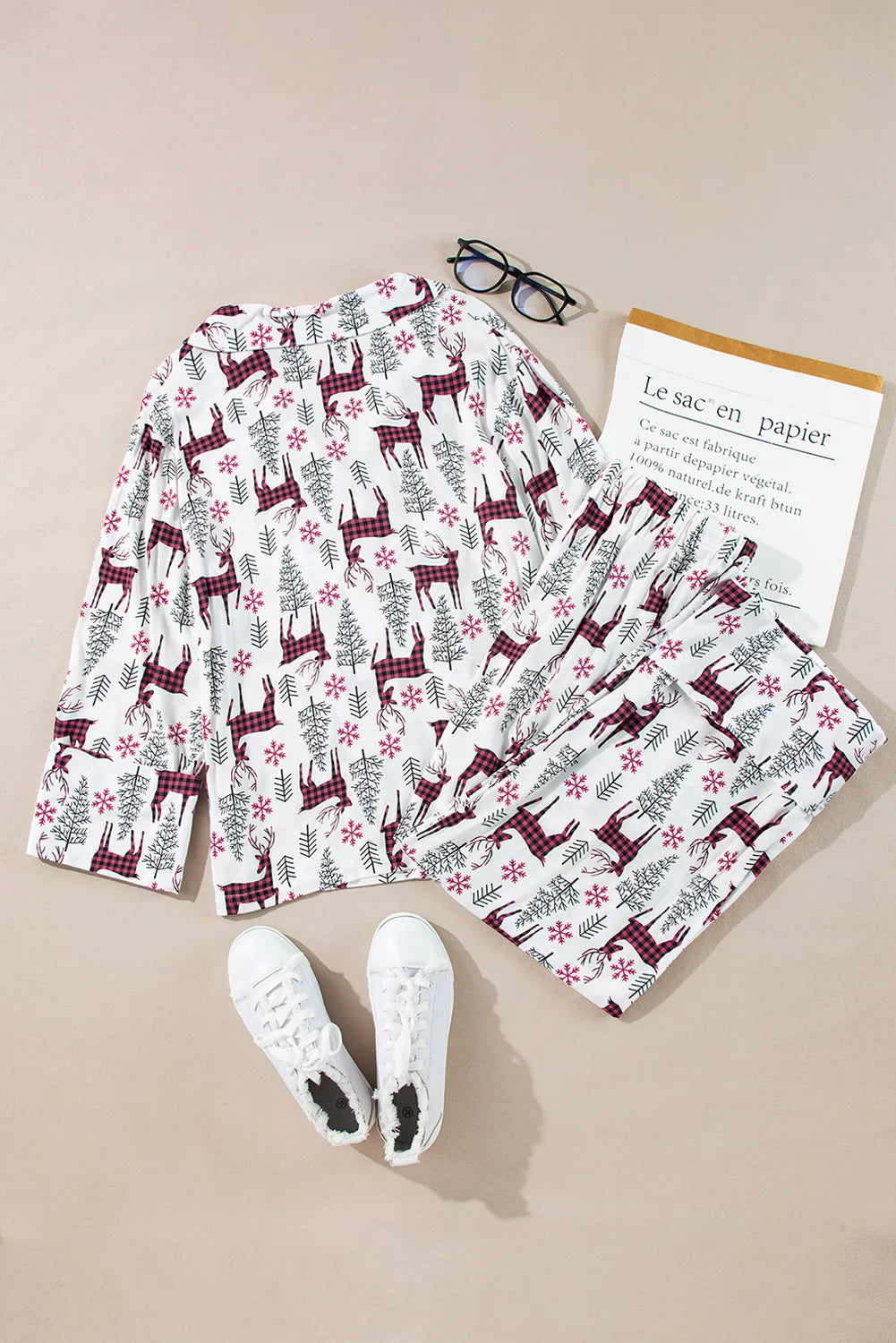 Printed Drawstring Pajama Set