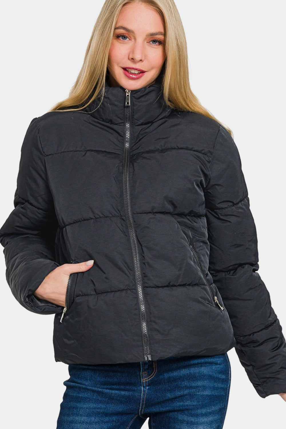 Zenana Turtleneck Puffer Jacket