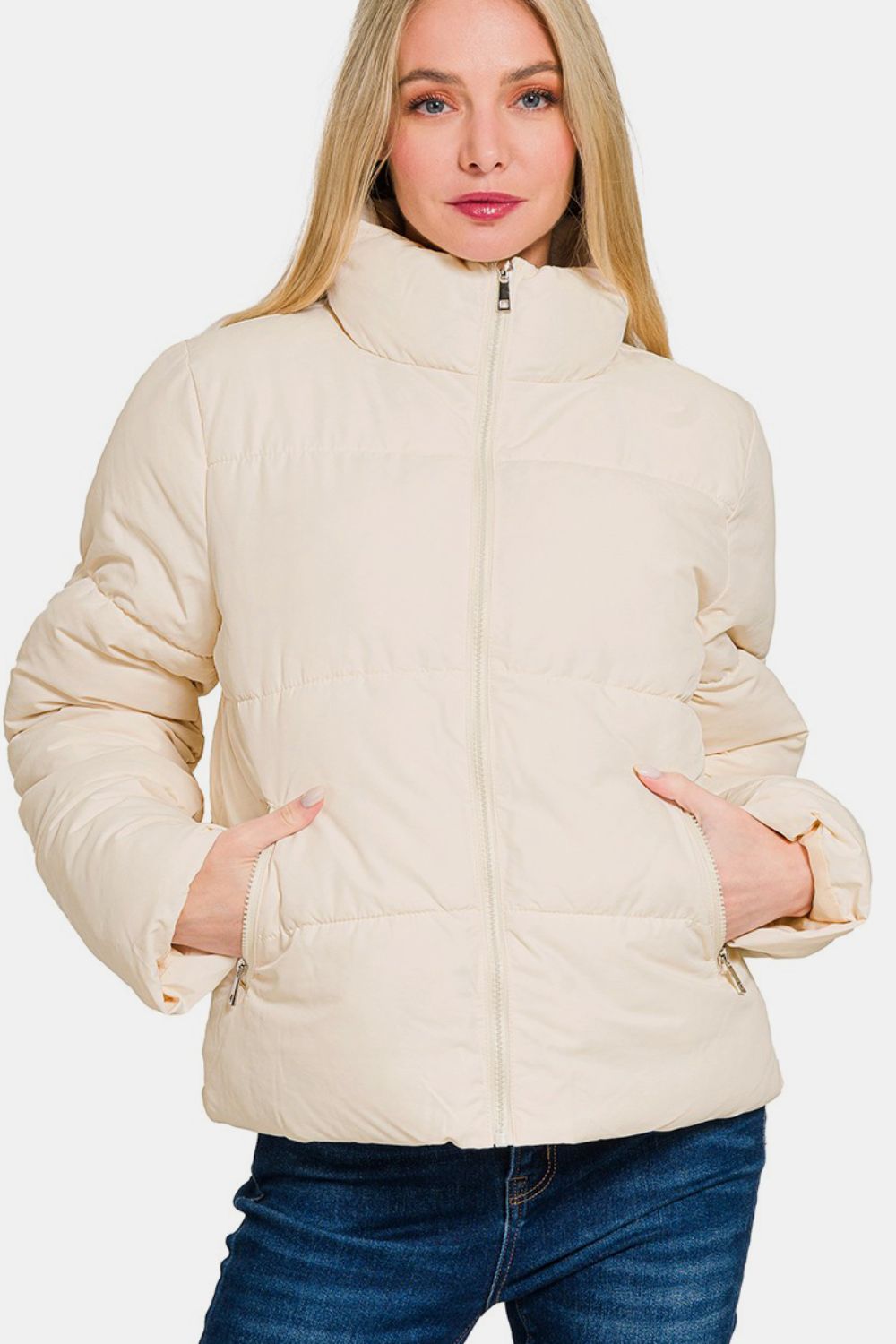 Zenana Turtleneck Puffer Jacket - JH2 DESIGNS