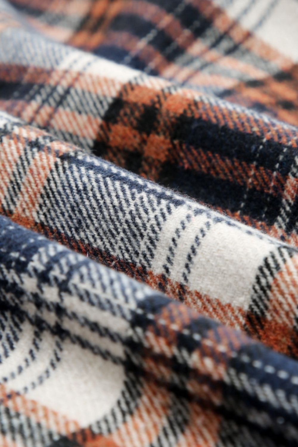 Plaid Button Up Long Sleeve Hooded Jacket - JH2 DESIGNS
