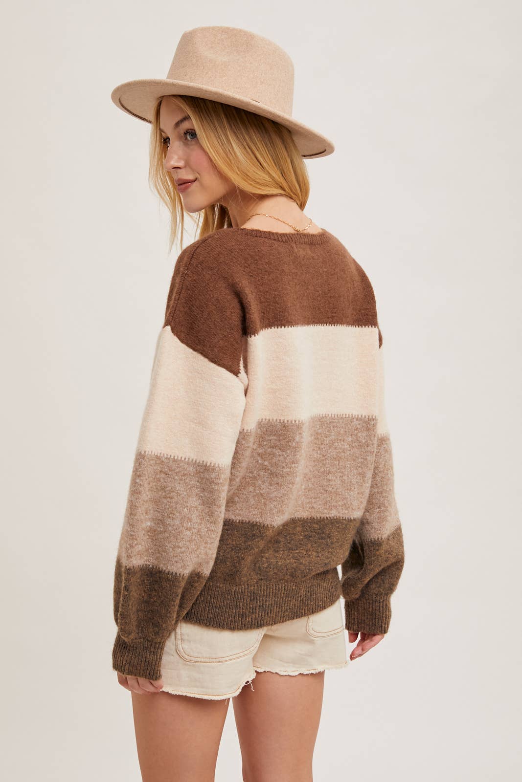 Bluivy Mocha Block Knit Sweater - JH2 DESIGNS