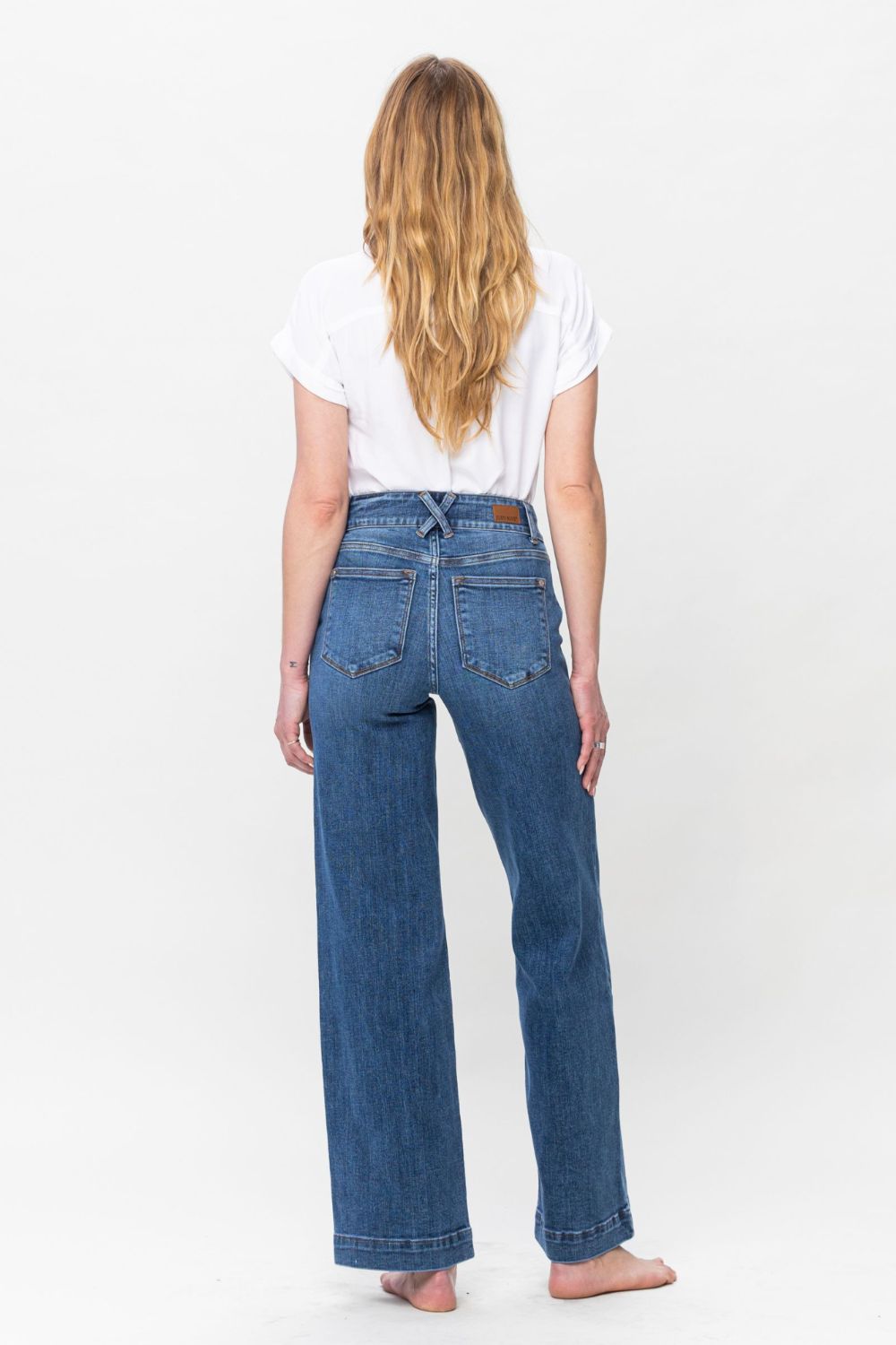 Judy Blue Double Button Wide Leg Jeans - JH2 DESIGNS