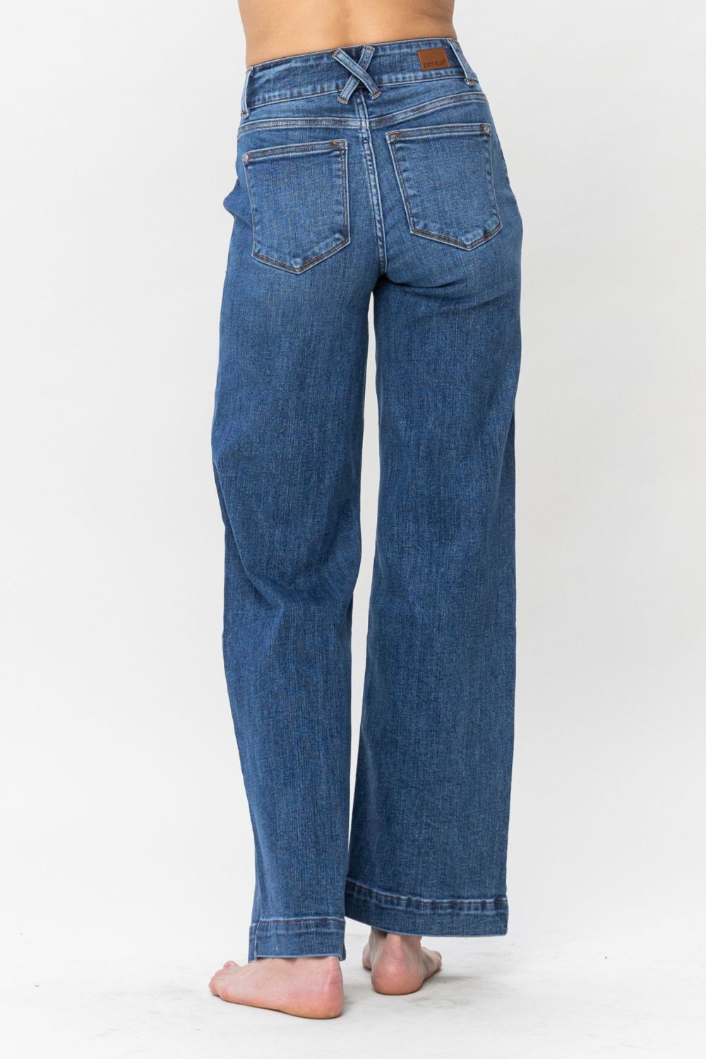 Judy Blue Double Button Wide Leg Jeans - JH2 DESIGNS