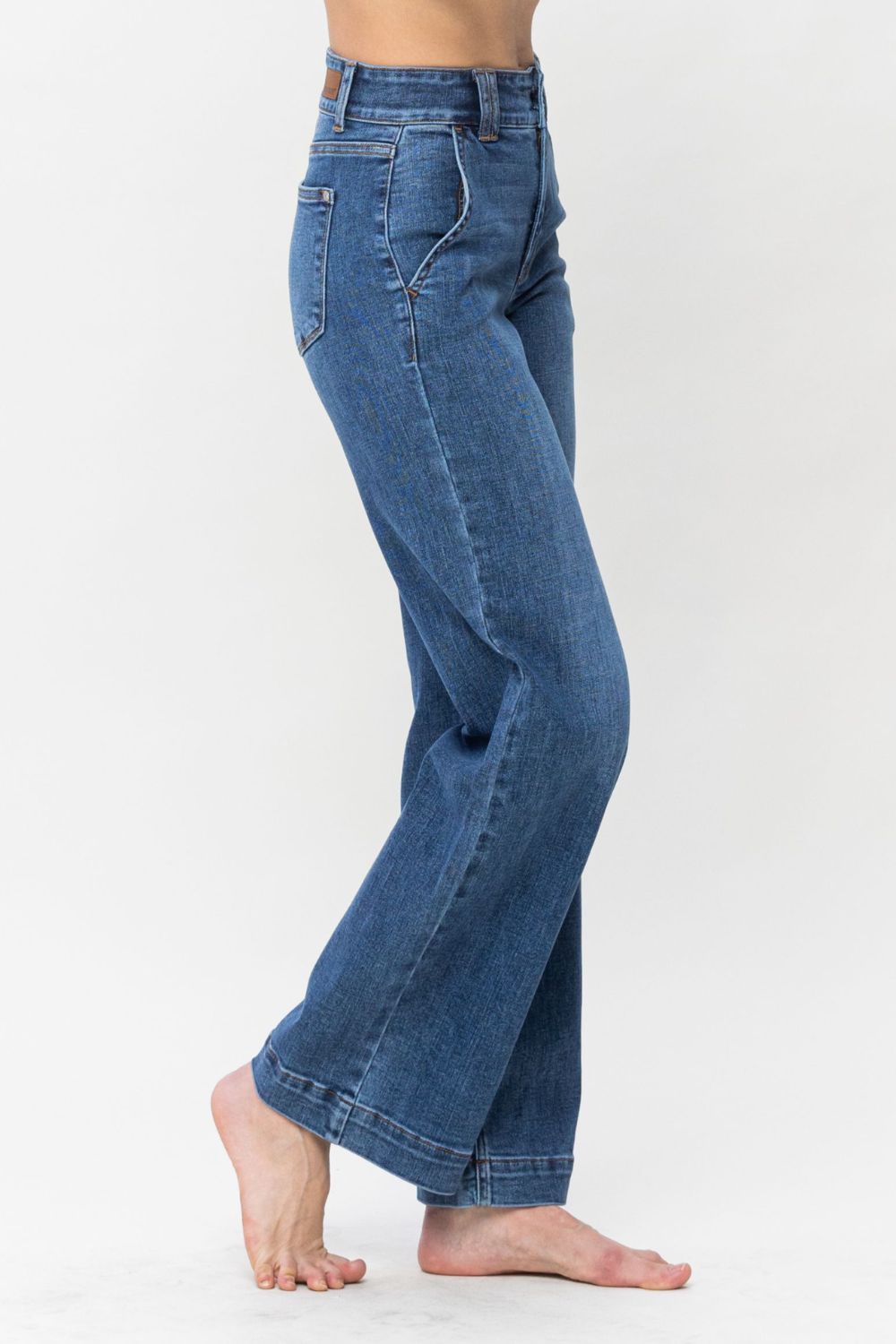 Judy Blue Double Button Wide Leg Jeans - JH2 DESIGNS